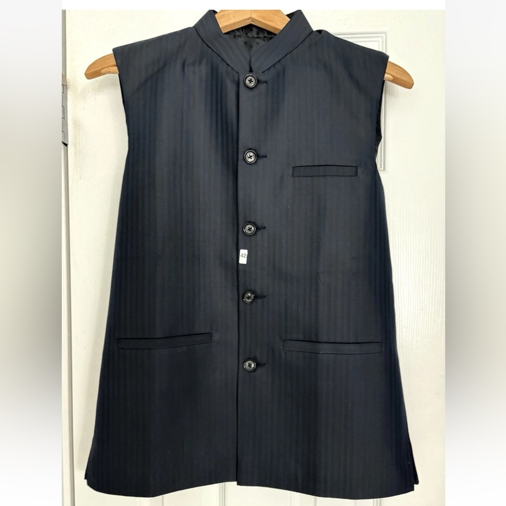 Men’s Indian Koti Navy Stripe Size 42